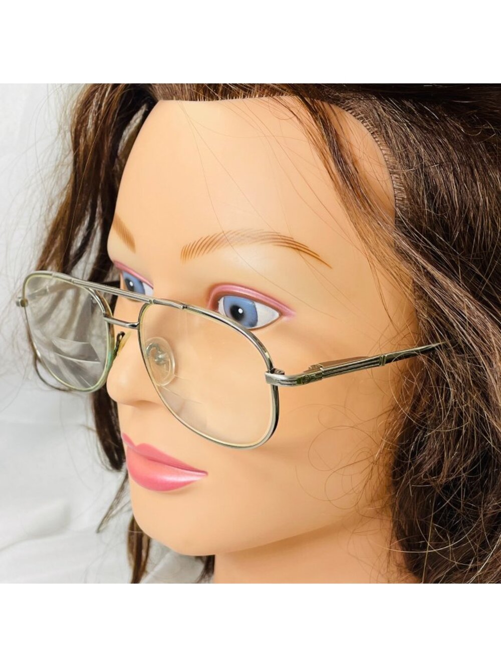 Vintage Metal Aviator-Style Eyeglass Frames With Rubber Tips For Adults